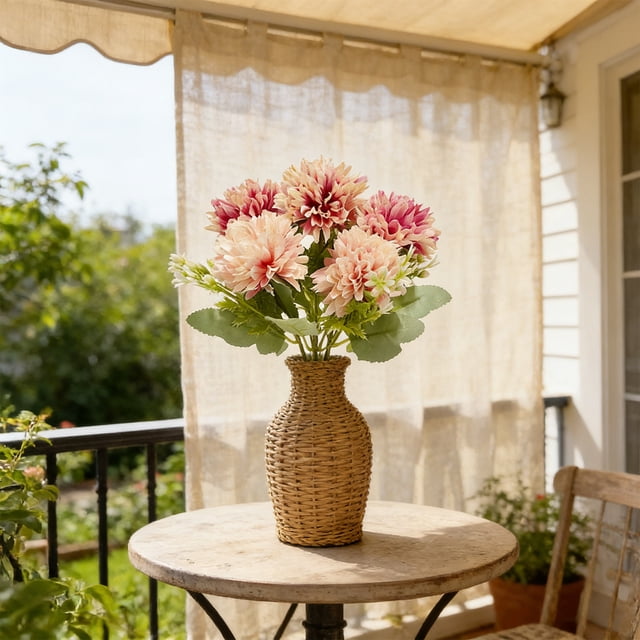 Artificial 6-headed Chrysanthemum Bouquet Small Bouquet Wedding Bridal Bouquet Artificial Flower Arrangement Setting.