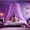 Purple - Stars, variant on Pink Canopy for Girls Bed with Pre-Glued Glow in The Dark Stars - Princess Mosquito Net Room Decor - Kids & Baby Bedroom Tent with Galaxy Lights - 1 Opening Canopy Bed & Hanging Kit Included