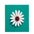 thumbnail image 4 of Durable Soft Flannel Blanket - Cozy Floral Design with White Dark Red Center on Teal Background Perfect for Sofa & Travel, 4 of 7