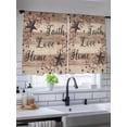 thumbnail image 5 of Sheer Curtains 54 Inch Length, Farmhouse Star Brown Semi Sheer Curtains Light Filtering Window Treatment, Retro Branches Berry Wooden Grain Privacy Voile Drapes for Living Room Bedroom 52x54 Inch, 5 of 7