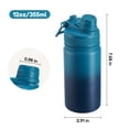 thumbnail image 2 of Hawsaiy 12oz Kids Water Bottle with Double Drinking Lids, Insulated Stainless Steel Water Bottle for School & Outdoor, Gradient Blue, 2 of 8