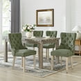 thumbnail image 2 of Morden Fort High Back Tufted Accent Dining Chairs Set of 4, Upholstered Armless Side Chair with Nailhead Trim and Ring for Kitchen, Dining Room, Living Room, Green, 2 of 7