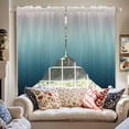 thumbnail image 2 of Grey Turquoise Swag Valances for Windows 2 Pack Stripe Gradient Swag Kitchen Curtains 36 Inches Long Rod Pocket Short Window Treatment for Kitchen Bathroom 28"x36", 2 of 8