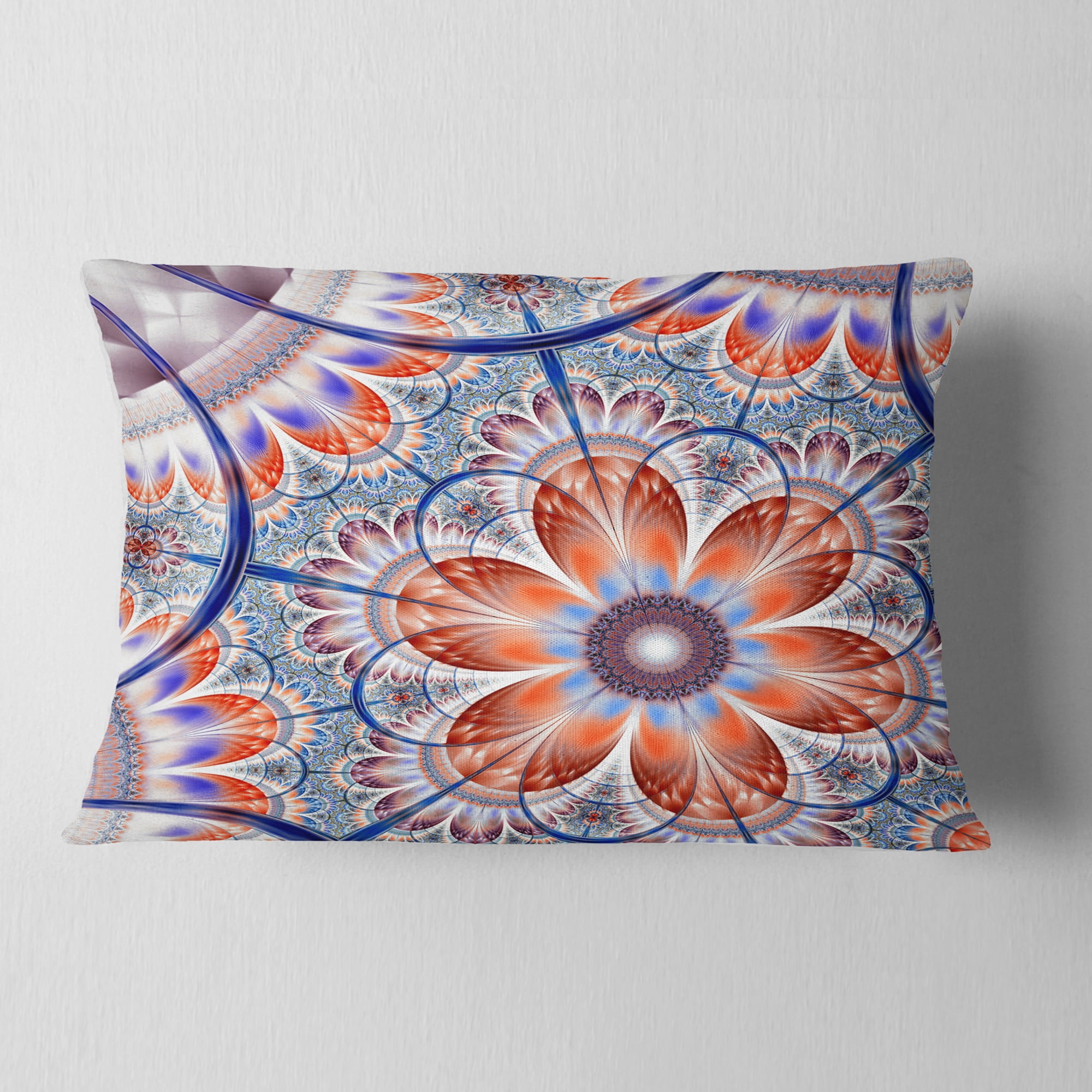Designart 12" x 20" Contemporary, Modern Black Polyester Throw Pillow