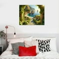 thumbnail image 5 of Lingy  View to the Amalfi Coast Canvas Wall Art Print, European Window to a Mediterranean Seaside Town, Carl Frederic Aagaard Italian Landscape， Italy Artwork, 5 of 6