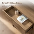 thumbnail image 3 of SICOTAS 29.1"W Mid Century Modern Sideboard Buffet Cabinet with Drawers & Fluted Doors, Small Farmhouse Credenza with Adjustable Shelves Modular Storage Cabinets for Dining Room, Living Room, Walnut, 3 of 8