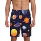 thumbnail image 1 of Balery Space Planet Pantalones cortos de pijama de punto de algodón para hombre con cinturilla y bolsillos-4X-Large, 1 of 6