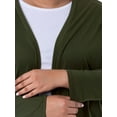 thumbnail image 3 of Wright's Women's Plus Size Long Sleeve Open Front Pocket Jersey Duster Cardigan, 1X-5X, 3 of 7