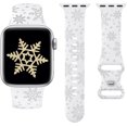 thumbnail image 1 of Correa de reloj con grabado de copos de nieve navideños, compatible con Apple Watch Band de 38 mm, linda pulsera, regalo de Navidad, correa de repuesto deportiva de silicona suave para niñas, 40 mm/41, 1 of 4