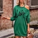 thumbnail image 4 of Vestido sudadera casual,Vestido sudadera con un hombro y un hombro Vestido sudadera con capucha Vestido con capucha Acabado de lujo, 4 of 7
