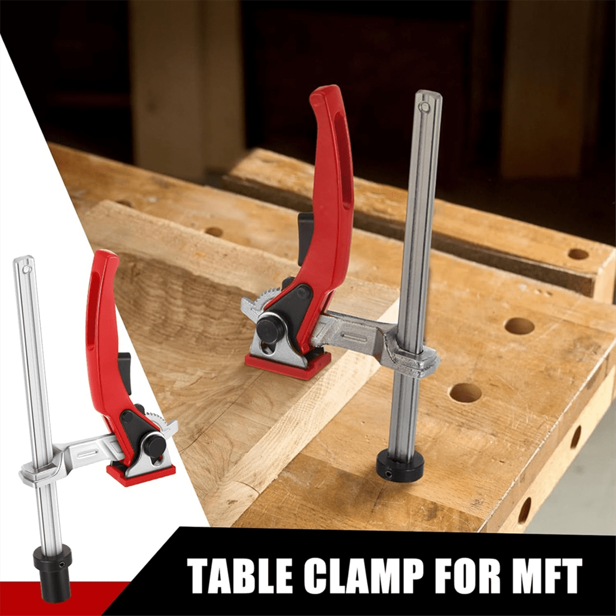 2 Pcs Table Work Bench Grip Clamp 3/4 Inch Dog Hole Clamp Hold Down Clamp Table Clamp for Woodworking Table,1 set * clamps for woodworking