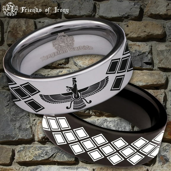 Faravahar Tungsten Carbide Ring