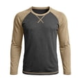 thumbnail image 4 of WIZUTIZ Men's Long Sleeve T-Shirt Color Block Raglan Sleeve Pullover Round Neck Stretchy Casual Top Polyester Viscose Spandex for Daily Outdoor Sports Wear Mens Fashion, 4 of 7