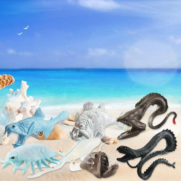 Lubelski 7Pcs Sea Animal Models Simulated Gulper Eel Anglerfish