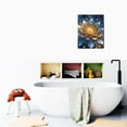 thumbnail image 6 of Vintage Floral Charm Navy Blue Abstract Flower Wall Art on Canvas, Chic Gray Decor for Bedroom & Bathroom, 12x16 inches, 6 of 7