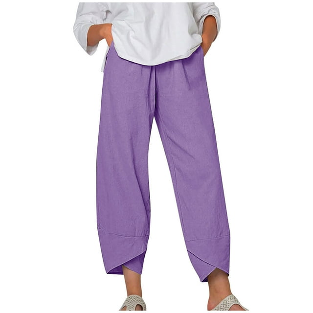 Birdeem Pantalons Décontractés pour Femmes Taille Élastique Longue avec Poche