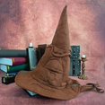 thumbnail image 3 of Fashion Witch Wizard Hat Sorting Hat Leather Halloween Party Props Dress Up Hat Men Cosplay Costume Accessories, 3 of 5
