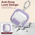 thumbnail image 3 of Durable Case for AirPods 4, HD Clear & Contrast Color Design Shockproof Cover for AirPods 4th Generation 2024 with Switch and Carabiner, 3 of 5