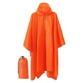 thumbnail image 2 of MERIGLARE Poncho de Pluie à Capuche Imperméable Réutilisable avec Poche Veste à Manches Longues pour l'Extérieur Orange, 2 of 9