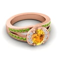thumbnail image 3 of Diamond-Capitals 2.35 Carat Oval Cut Citrine & Peridot Gemstone Luxurious Engagement Ring for her Solid 14K Rose Gold Size 5, 3 of 8