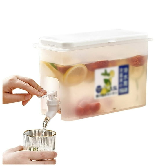 Refrigerator Water Dispenser with Faucet, Drink Dispenser for Fridge, Iced Cold Water Tea Pitcher