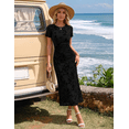 thumbnail image 4 of otnbgsr Women Floral Maxi Dress 2026 Summer Mesh Bodycon Long Dress Ruched Casual Beach Vacation Party Dress, 4 of 7