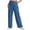 #02 Blue 【Mix & Match: Stock Up on Your Favorite Colors】, variant on Women's Soft Casual Solid Straight Leg Pants, Elastic Waist Pull On Design with Foldable Long Pants for Versatility, Polyester Blend Everyday Wear for Work, Travel, | TruHer,Black M