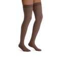 thumbnail image 1 of JOBST Opaque Compression Stockings, 15-20 mmHg, Thigh High, Silicone Dot Band, Closed Toe, Espresso, Small, 1 of 4