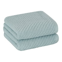 Unique Bargains 2-Pack 100% Cotton Absorbent Quick Dry Face Towels Blue