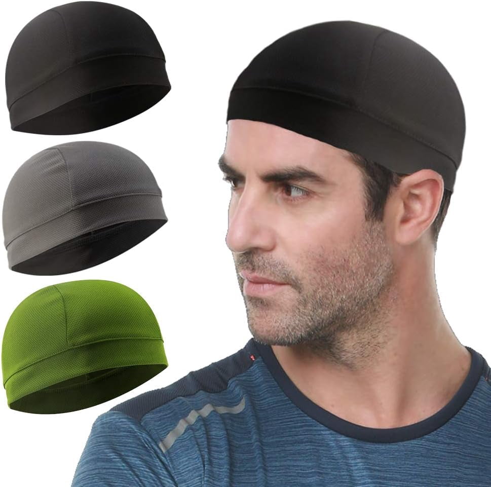9 Pieces Cycling Helmet Liner Caps - Sweat Wicking Beanie Under Helmet Hats For Running, Sports, Men & Women