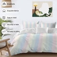 thumbnail image 3 of 3 Piece Colorful Striped Duvet Cover Set California King, Microfiber Comforter/Quilt Cover with Corner Ties and 2 Pillowcases, Rainbow Color Stripes All Season Soft Bedding with Zipper Closure, 3 of 8