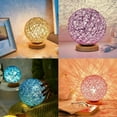 thumbnail image 5 of LED Rattan Ball Table Light, Bracket Seat Dimmable Night Lights USB Powered Rattan Ball Lamp Creative Birthday Gift Bedroom Home Bookroom Decor, 5 of 6