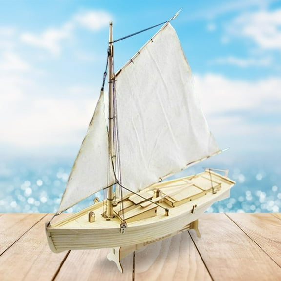 Sailboat Model DIY Assembling Building Wooden Ship Model for Bedroom