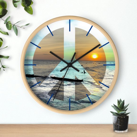 Peace Beach Wall clock