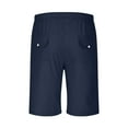 thumbnail image 3 of AKOEE Cotton Linen Shorts for Men Summer Plain Drawstring Elastic Waist Casual 7 Inch Shorts Loose Short Pant (3X-Large, Blue), 3 of 6