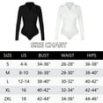 thumbnail image 5 of Vaslanda Women V Neck T Shirts Long Sleeve Bodysuit Tops Casual Collared Leotard, 5 of 5