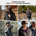thumbnail image 4 of Venustas Women's 12V Heated Jacket with Battery, Softshell Electric Winter Coat for Skiing, Hunting & Outdoor Work & Cold Weather (Black, L), 4 of 8