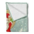 thumbnail image 2 of Santa Soft Flannel Fleece Throw Blanket, Merry Christmas Theme Santa with a Sack of Presents on Forest and Snowflakes, Cozy Plush for Indoor and Outdoor Use, 50" x 60", Multicolor, by Ambesonne, 2 of 5