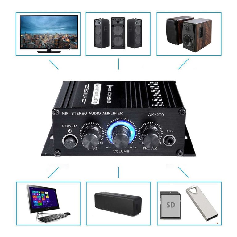 AK380//370/270/170 800W 12V Hifi Power Amplifier Stereo Home Car
