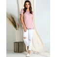thumbnail image 3 of Dobulju Women's Short Sleeve V-Neck Loose Fit Slit Side Hem Basic T-Shirt With Plus Size, 3 of 3