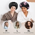 thumbnail image 4 of Gorro de seda satinada Arqumi para mujeres que duermen, 2 unidades, negro, 4 of 5