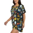 thumbnail image 2 of Picia Teeth Pajamas Sets for Women Soft Short-Sleeved Pjs with Lounge Shorts Two Piece Sleepwear-Medium, 2 of 9