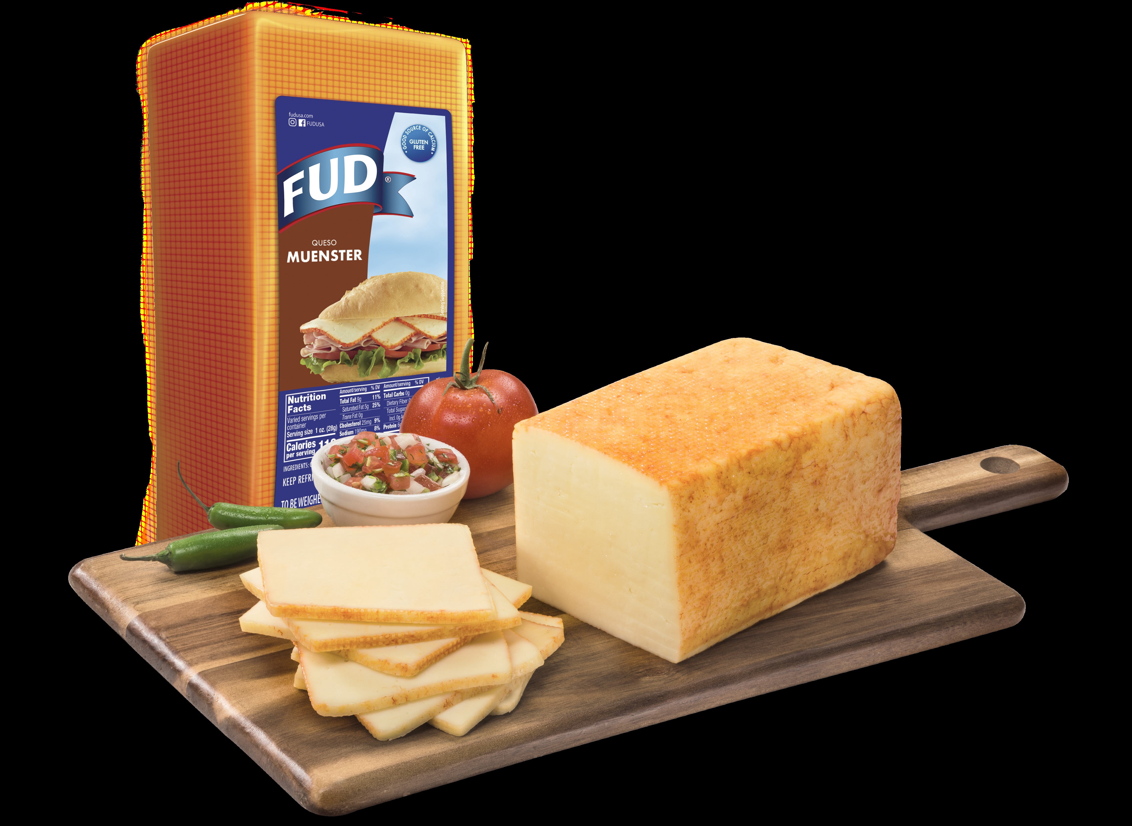 FUD Mild Muenster Cheese 6.125 lbs - Deli Sliced, Refrigerated Premium Quality