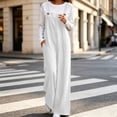 thumbnail image 6 of QIYAGBSA Corduroy Overalls for Women Wide Leg Adjustable Strap Sleeveless Jumpsuit with Pockets Soft Fall Winter (White, L), 6 of 9