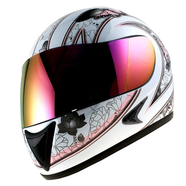 1Storm Motorcycle Street Bike BMX MX Youth Kids Girl Full Face Helmet HG316 Butterfly Pink