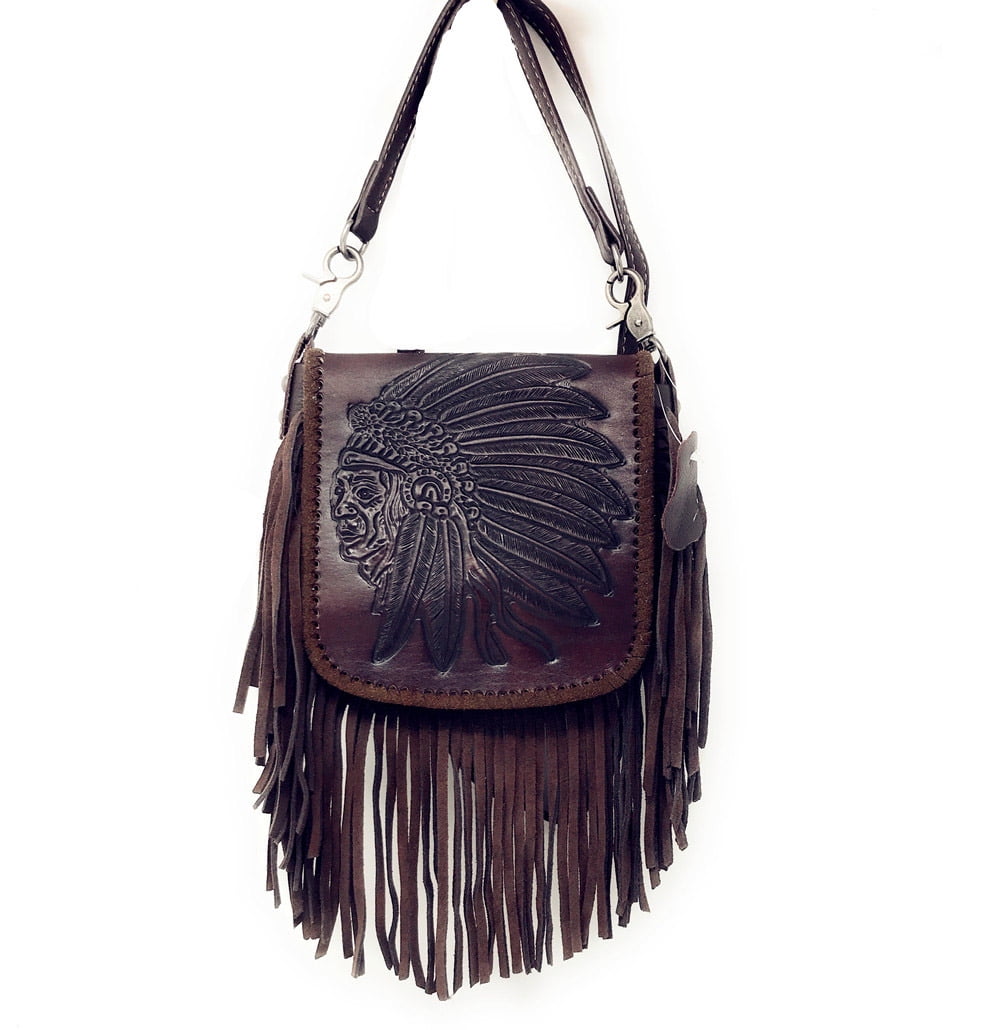 Buckled Buffalo Fringe Purse