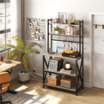 thumbnail image 2 of Renwick 5-Tier Industrial Kitchen Baker's Rack with LED Light and Power Outlets, Gray, 2 of 10