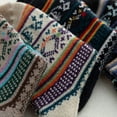 thumbnail image 3 of Yuanlong Womens Socks 5 Pairs Autumn Winter Bohemian Knitted Cotton Middle Tube Socks Daily Outing Retro Casual Crew Socks, 3 of 8
