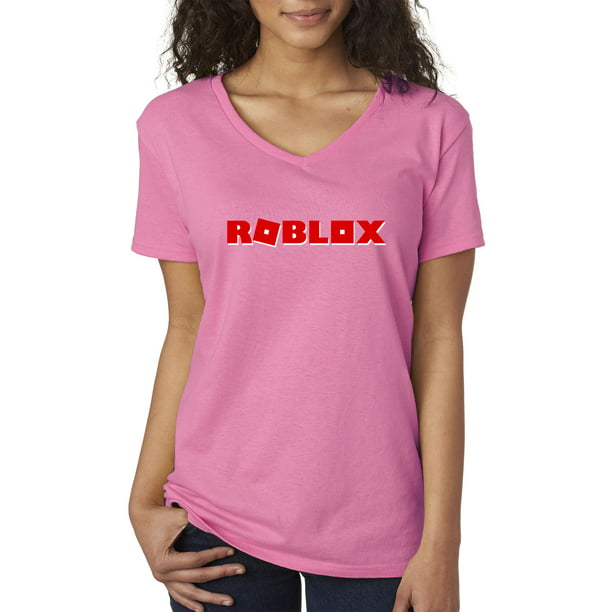 New Way New Way 922 Women S V Neck T Shirt Roblox Logo Game