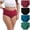 Dark Blue, variant on Ladies Plus Size Cotton High Cut Panties Full Hip Coverage Brief 4 Pack Beige Panties